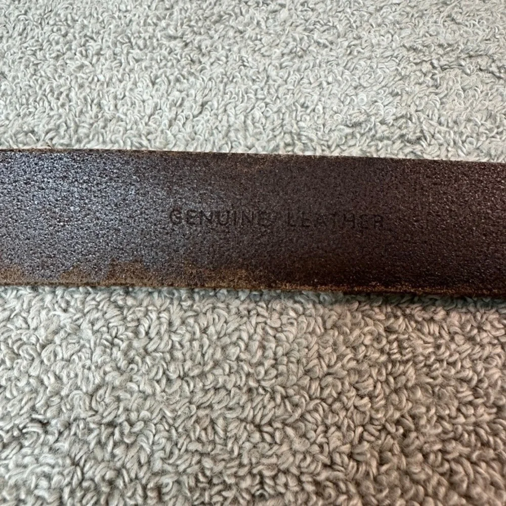 Polo Ralph Lauren Mens Dark Brown Genuine Leather Belt Brass Buckle 2110072-210